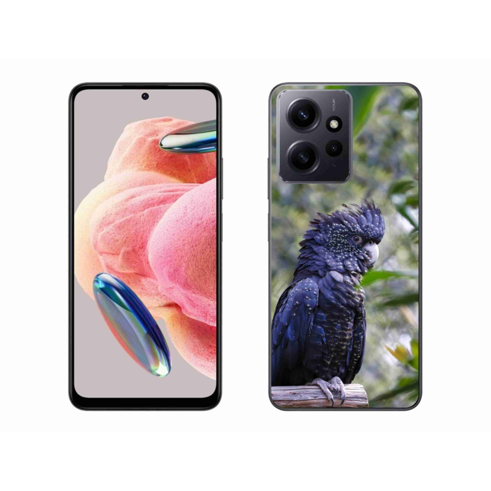 Gelový kryt mmCase na Xiaomi Redmi Note 12 - papoušek kakadu černý