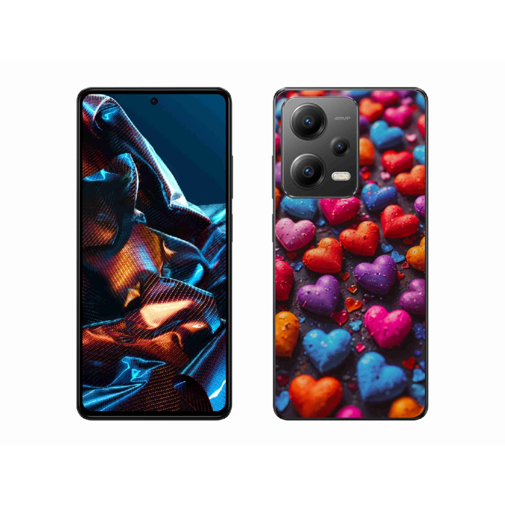Gelový kryt mmCase na Xiaomi Redmi Note 12 Pro 5G - barevná srdce