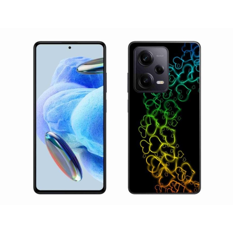 Gelový kryt mmCase na Xiaomi Redmi Note 12 Pro+ 5G - barevná srdíčka
