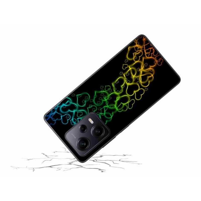 Gelový kryt mmCase na Xiaomi Redmi Note 12 Pro+ 5G - barevná srdíčka