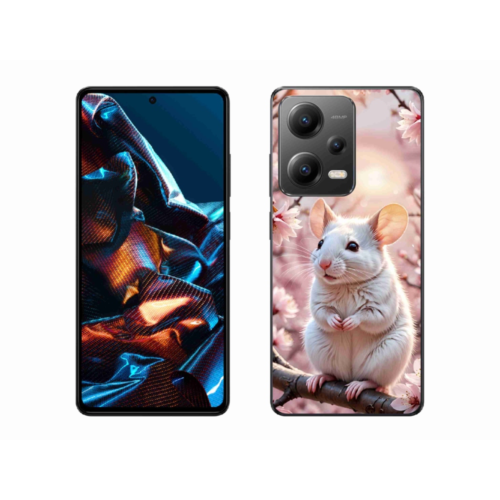 Gelový kryt mmCase na Xiaomi Redmi Note 12 Pro 5G - bílá myš na větvi