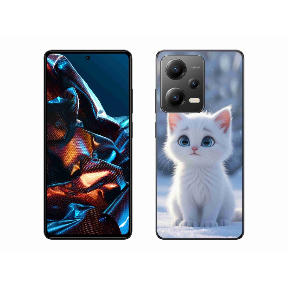 Gelový kryt mmCase na Xiaomi Redmi Note 12 Pro 5G - bílé kotě 3