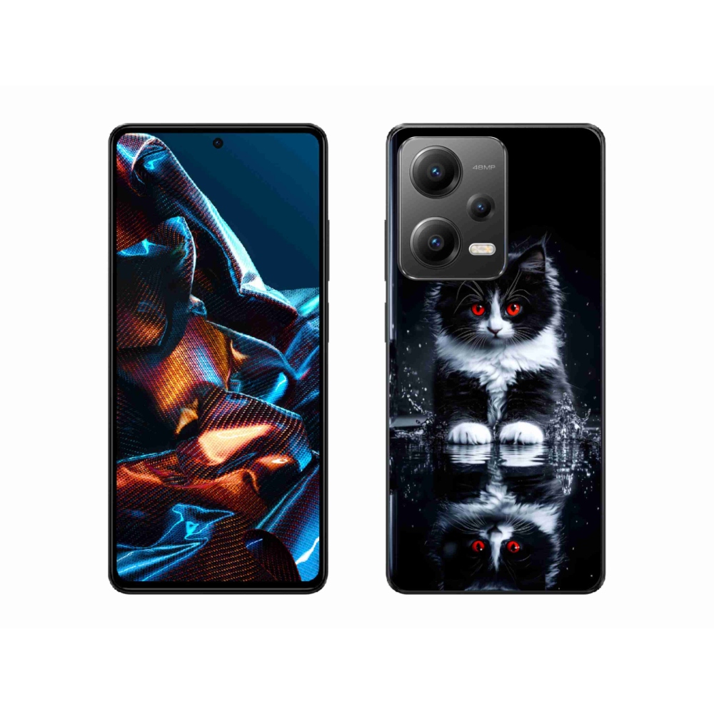 Gelový kryt mmCase na Xiaomi Redmi Note 12 Pro 5G - černobílé kotě