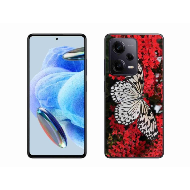 Gelový kryt mmCase na Xiaomi Redmi Note 12 Pro+ 5G - černobílý motýl 1