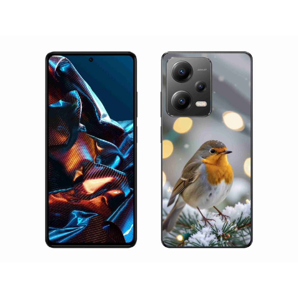 Gelový kryt mmCase na Xiaomi Redmi Note 12 Pro 5G - červenka v zimě