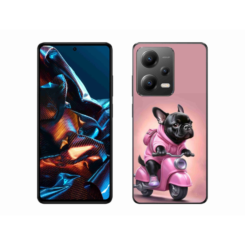 Gelový kryt mmCase na Xiaomi Redmi Note 12 Pro 5G - francouzský buldoček na skútru
