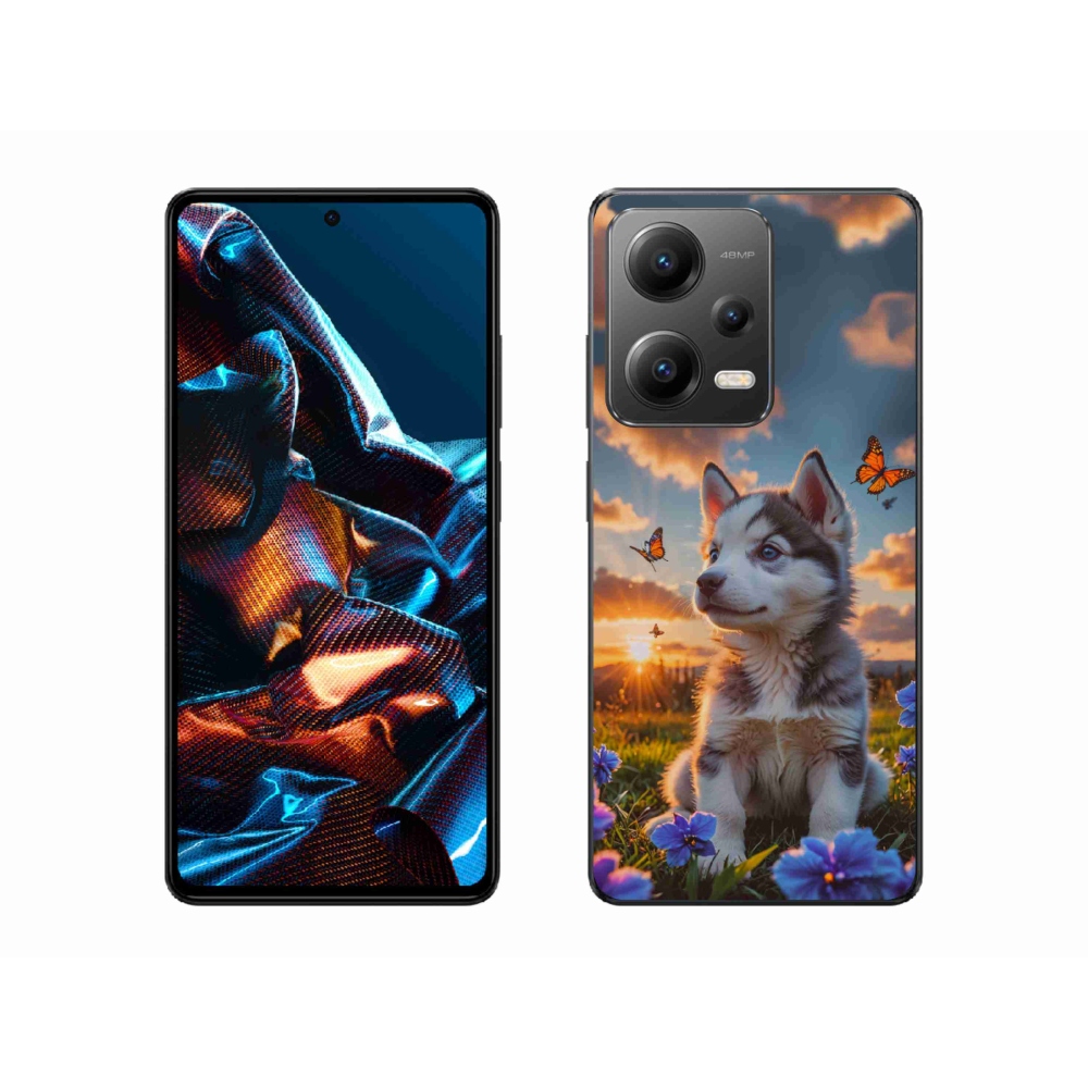 Gelový kryt mmCase na Xiaomi Redmi Note 12 Pro 5G - husky při západu slunce