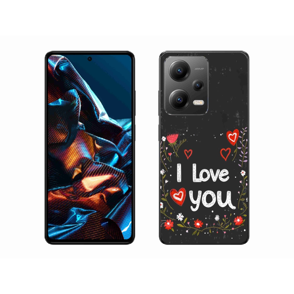 Gelový kryt mmCase na Xiaomi Redmi Note 12 Pro 5G - I love you černé pozadí