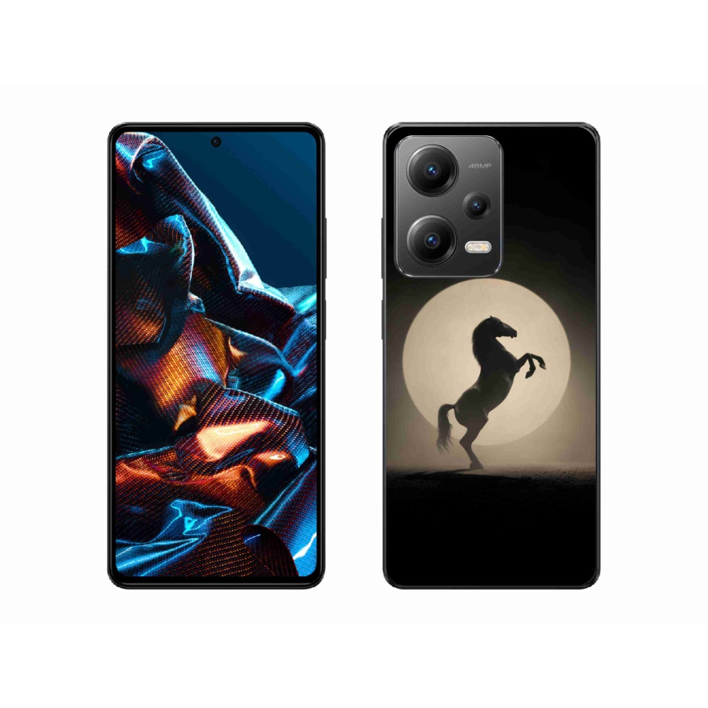 Gelový kryt mmCase na Xiaomi Redmi Note 12 Pro 5G - kůň v siluetě