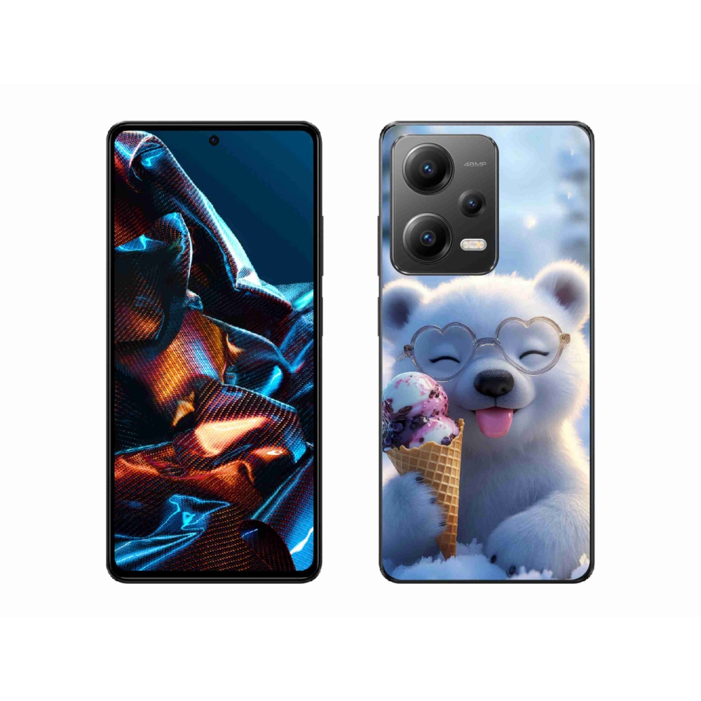 Gelový kryt mmCase na Xiaomi Redmi Note 12 Pro 5G - medvídek se zmrzlinou