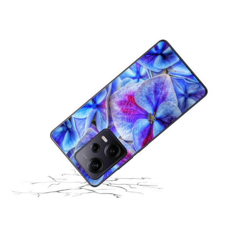 Gelový kryt mmCase na Xiaomi Redmi Note 12 Pro+ 5G - modré květy 1