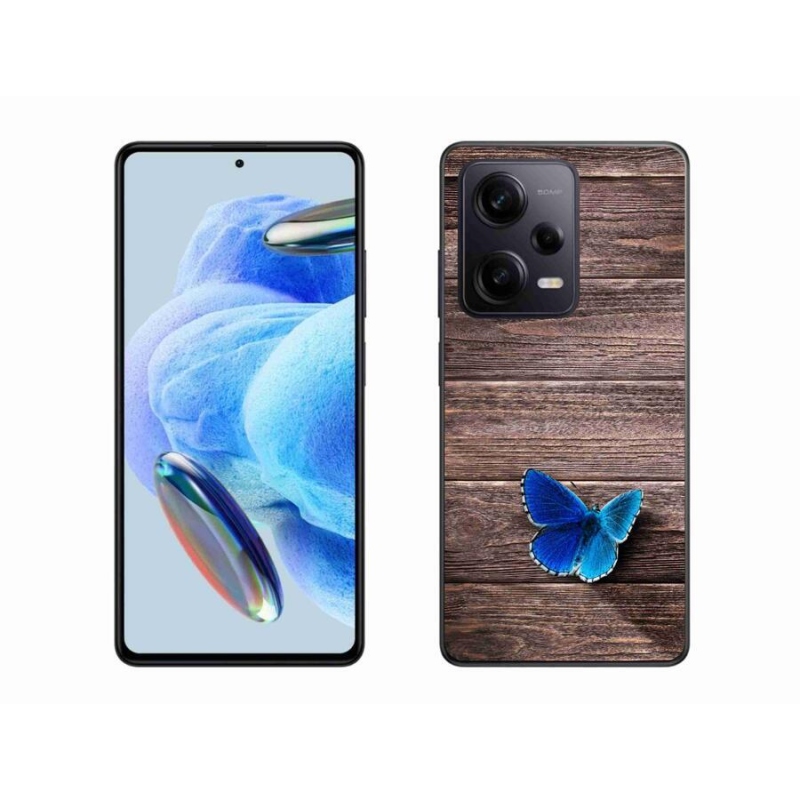 Gelový kryt mmCase na Xiaomi Redmi Note 12 Pro+ 5G - modrý motýl 1