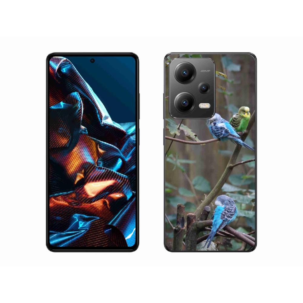 Gelový kryt mmCase na Xiaomi Redmi Note 12 Pro 5G - papoušci na větvi