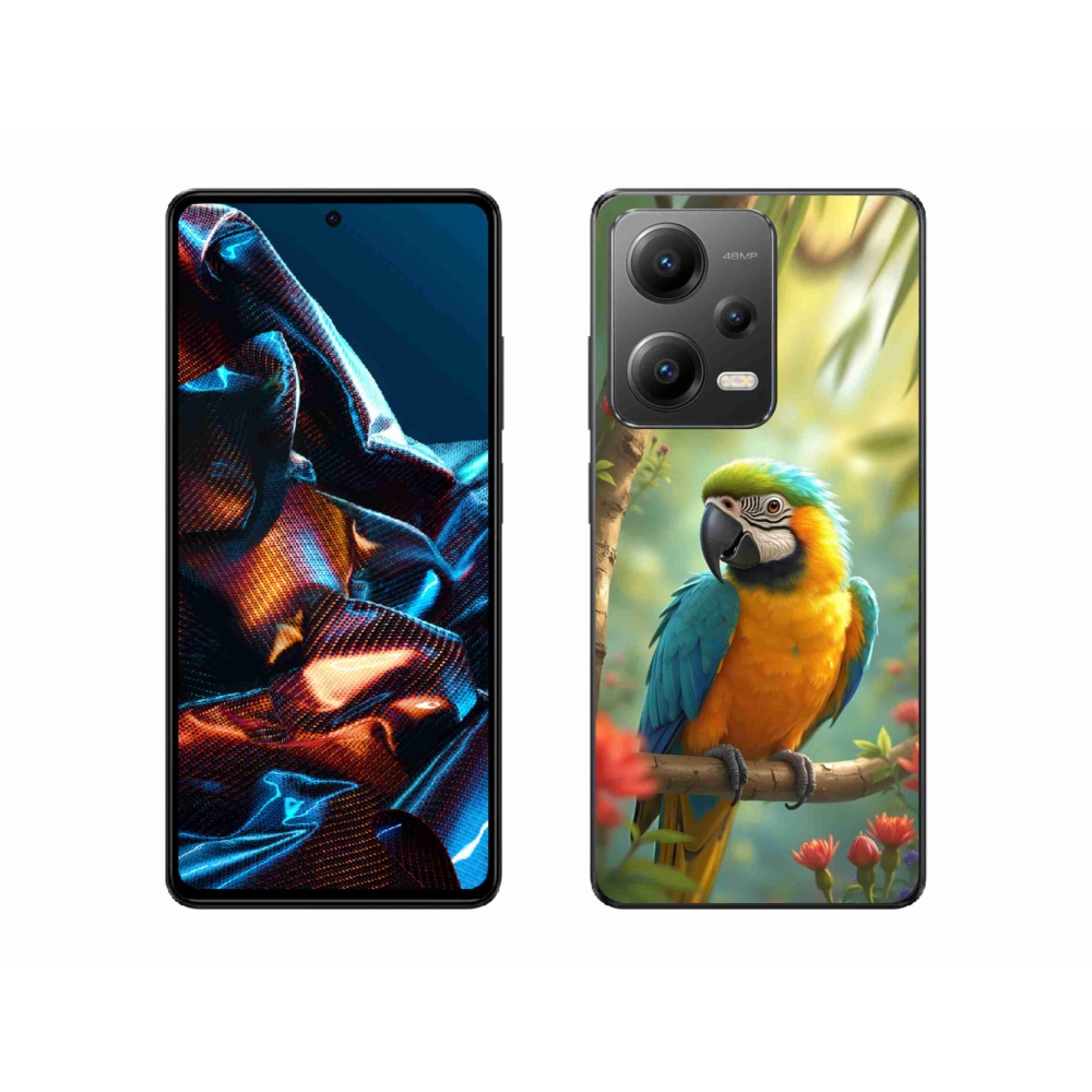 Gelový kryt mmCase na Xiaomi Redmi Note 12 Pro 5G - papoušek ara modrožlutá