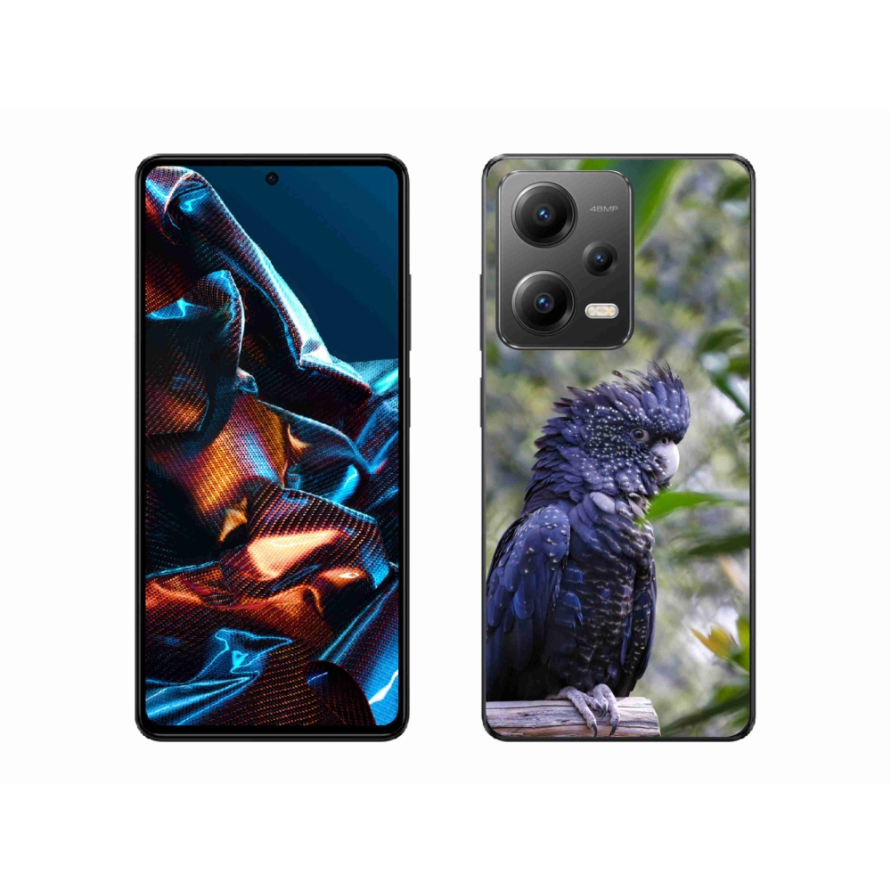 Gelový kryt mmCase na Xiaomi Redmi Note 12 Pro 5G - papoušek kakadu černý