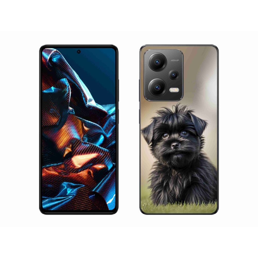 Gelový kryt mmCase na Xiaomi Redmi Note 12 Pro 5G - roztomilý černý pejsek