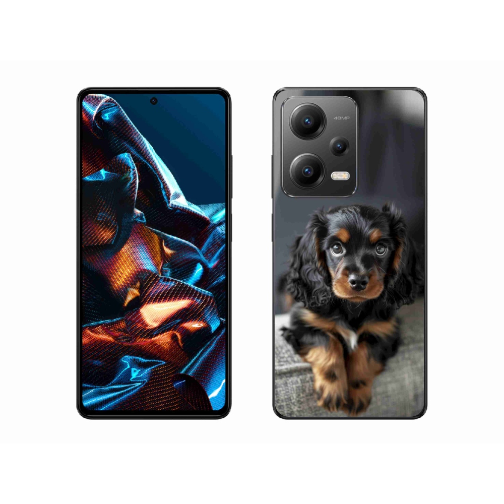 Gelový kryt mmCase na Xiaomi Redmi Note 12 Pro 5G - roztomilý dlouhosrstý jezevčík