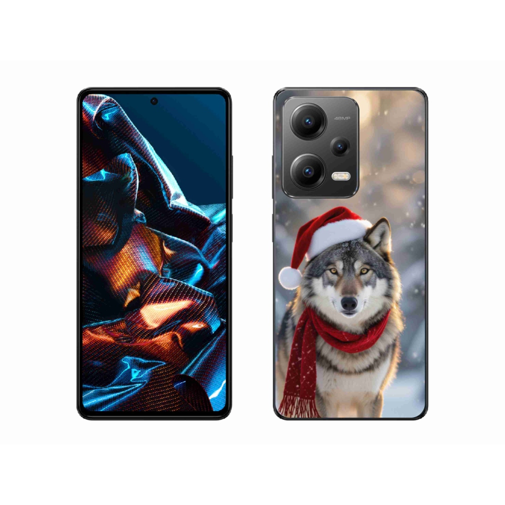 Gelový kryt mmCase na Xiaomi Redmi Note 12 Pro 5G - vánoční vlk