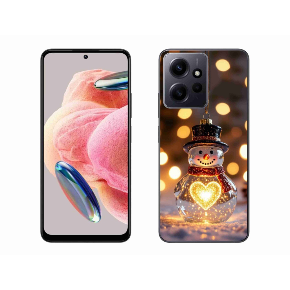 Gelový kryt mmCase na Xiaomi Redmi Note 12 - svítící vánoční sněhulák
