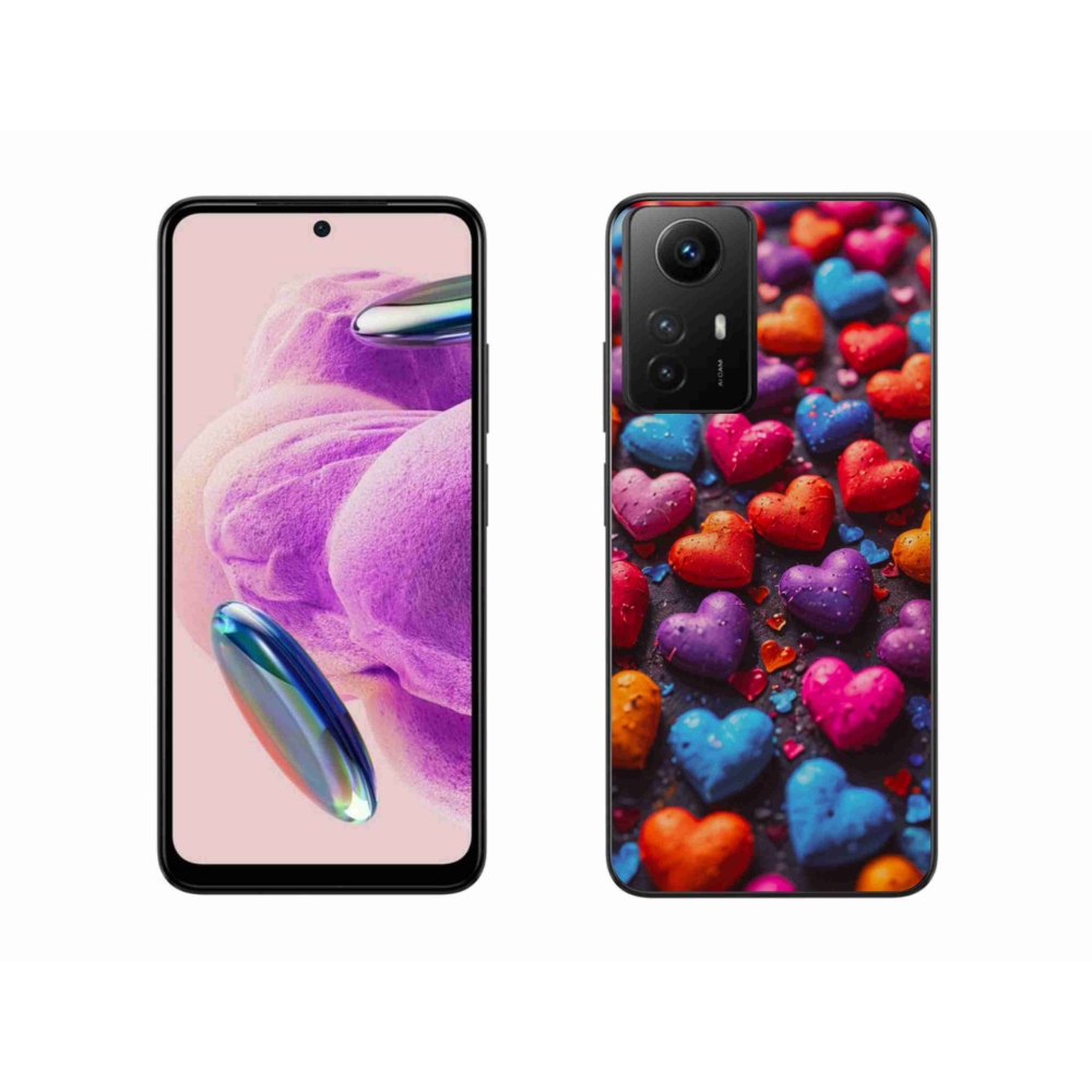 Gelový kryt mmCase na Xiaomi Redmi Note 12S - barevná srdce