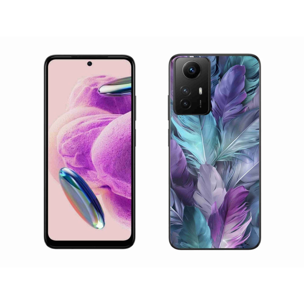 Gelový kryt mmCase na Xiaomi Redmi Note 12S - barevné peří 2