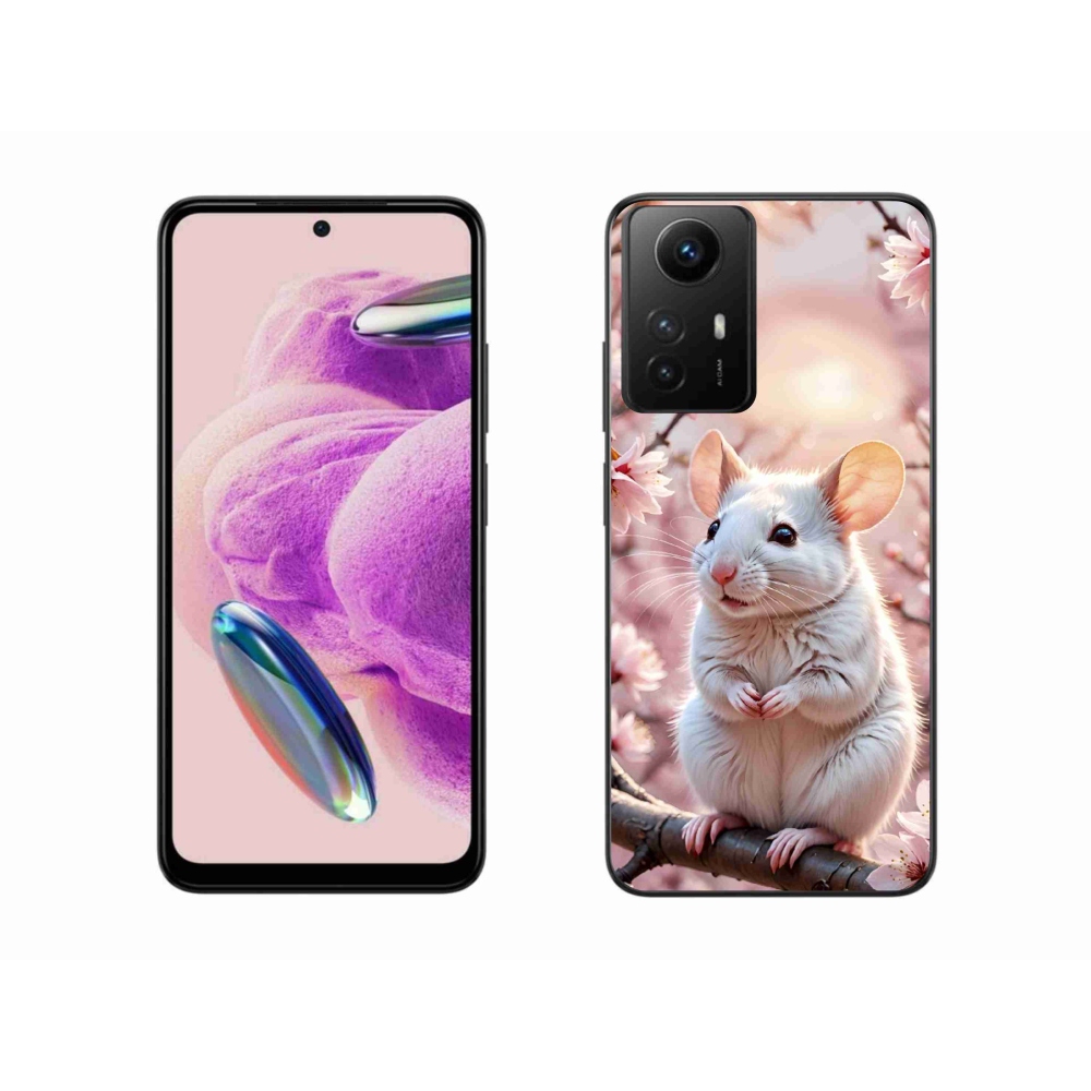 Gelový kryt mmCase na Xiaomi Redmi Note 12S - bílá myš na větvi