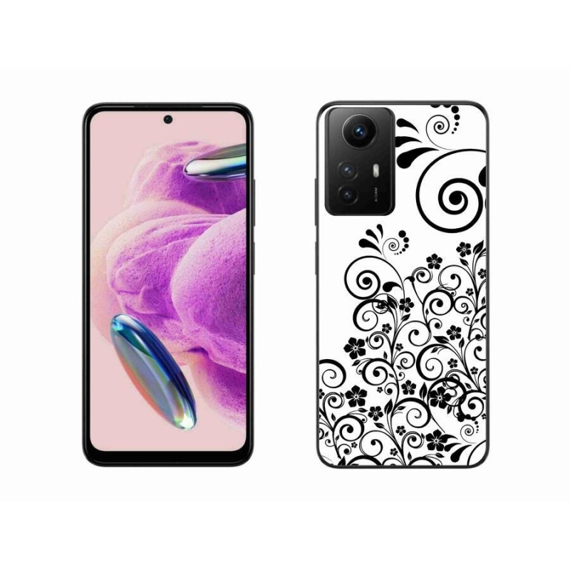 Gelový kryt mmCase na Xiaomi Redmi Note 12S - černobílé květinové vzory