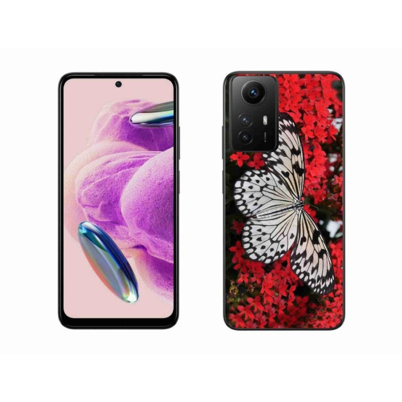 Gelový kryt mmCase na Xiaomi Redmi Note 12S - černobílý motýl 1