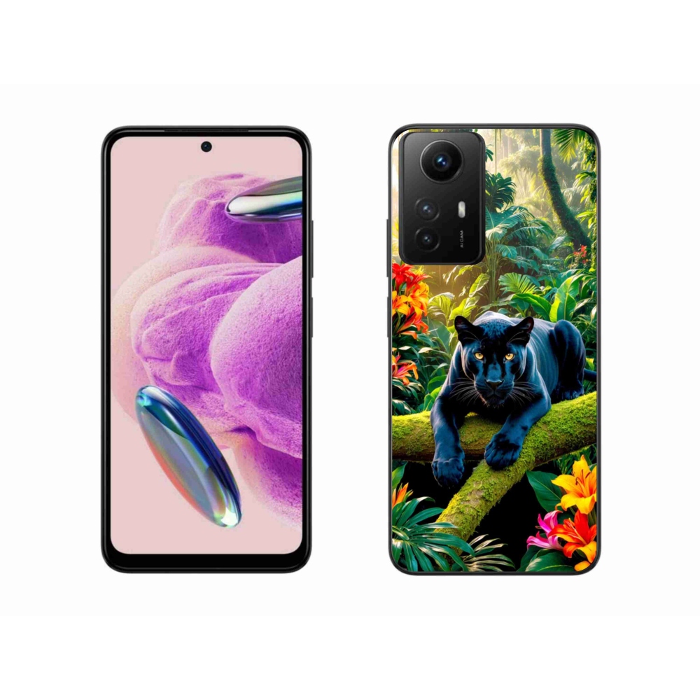 Gelový kryt mmCase na Xiaomi Redmi Note 12S - černý panter v džungli
