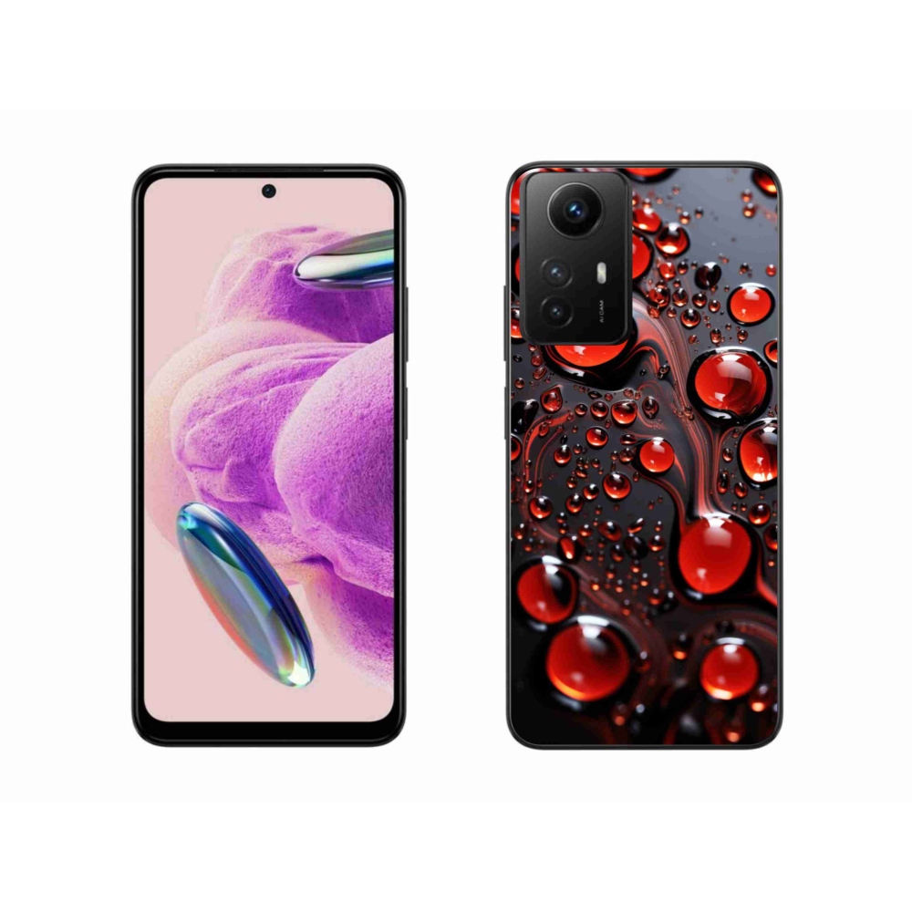 Gelový kryt mmCase na Xiaomi Redmi Note 12S - červené kapky 2
