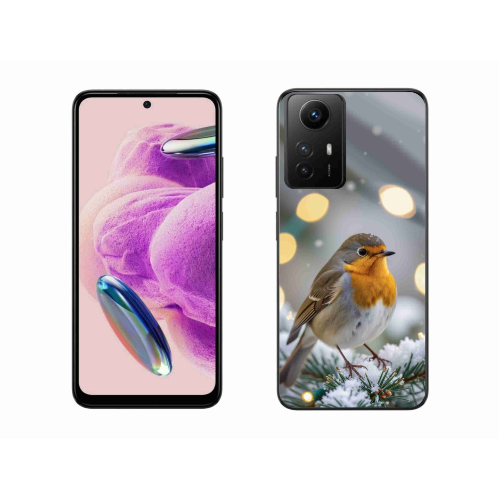 Gelový kryt mmCase na Xiaomi Redmi Note 12S - červenka v zimě