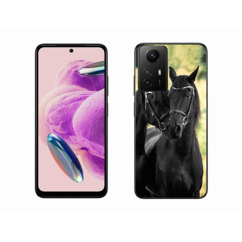 Gelový kryt mmCase na Xiaomi Redmi Note 12S - dva černí koně