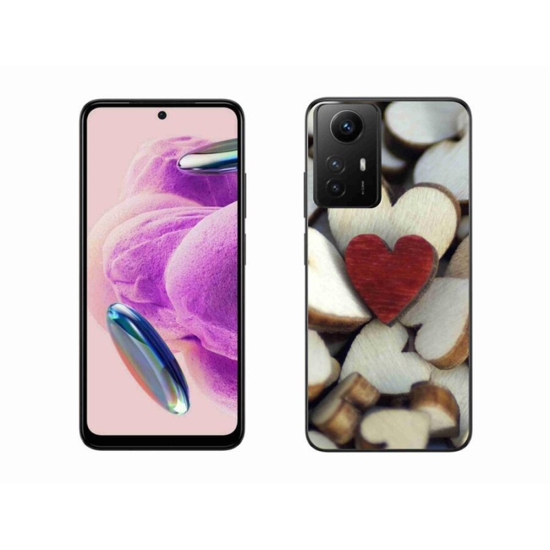 Gelový kryt mmCase na Xiaomi Redmi Note 12S - gravírované červené srdce
