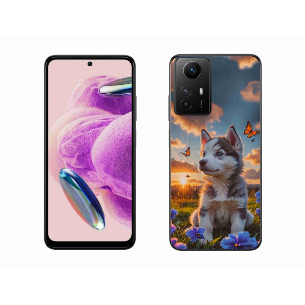 Gelový kryt mmCase na Xiaomi Redmi Note 12S - husky při západu slunce