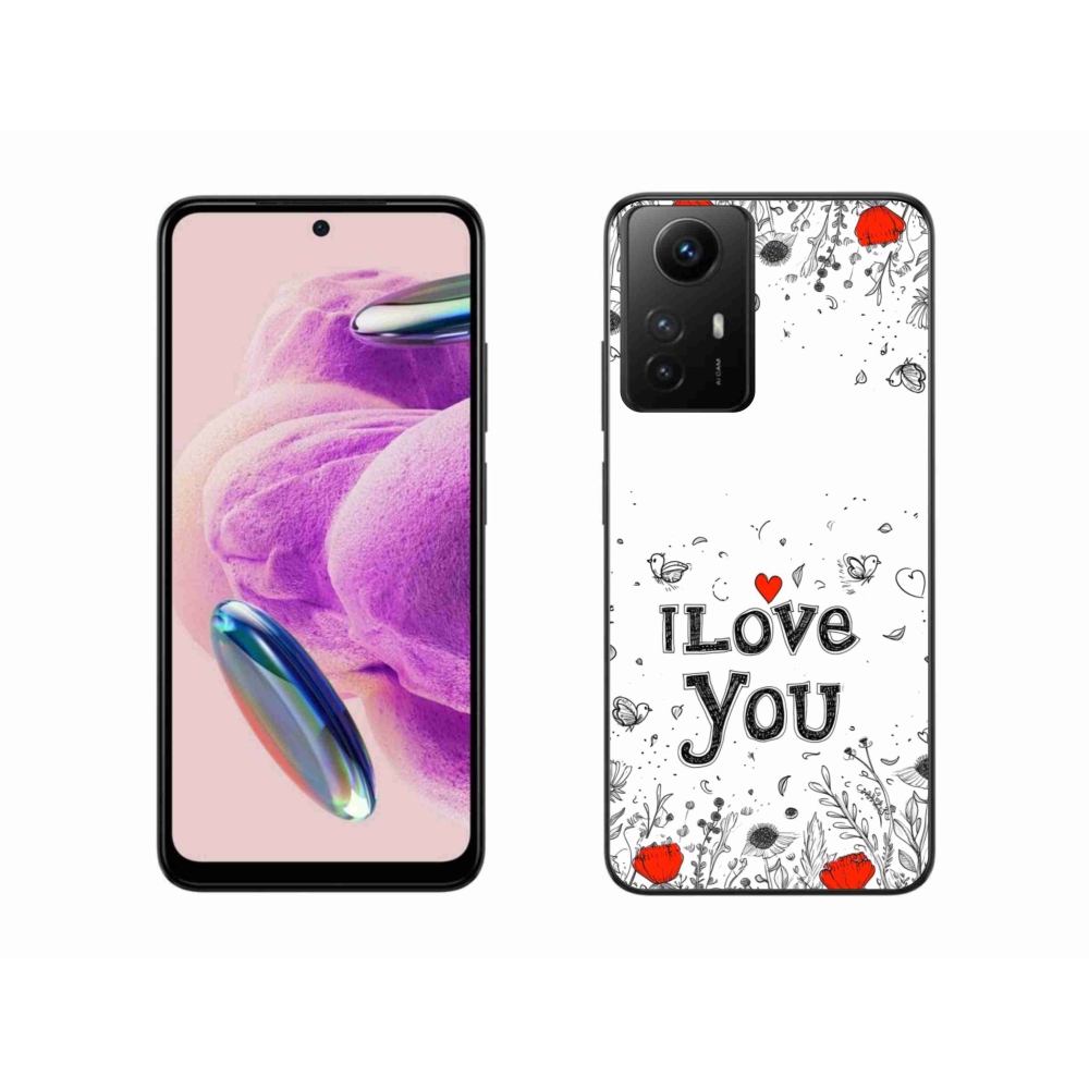 Gelový kryt mmCase na Xiaomi Redmi Note 12S - I love you bílé pozadí