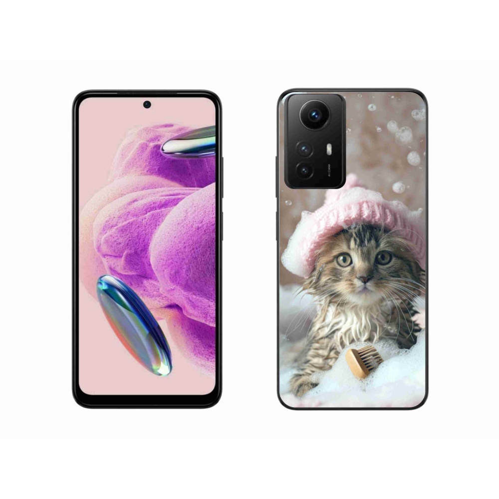Gelový kryt mmCase na Xiaomi Redmi Note 12S - kotě a koupel