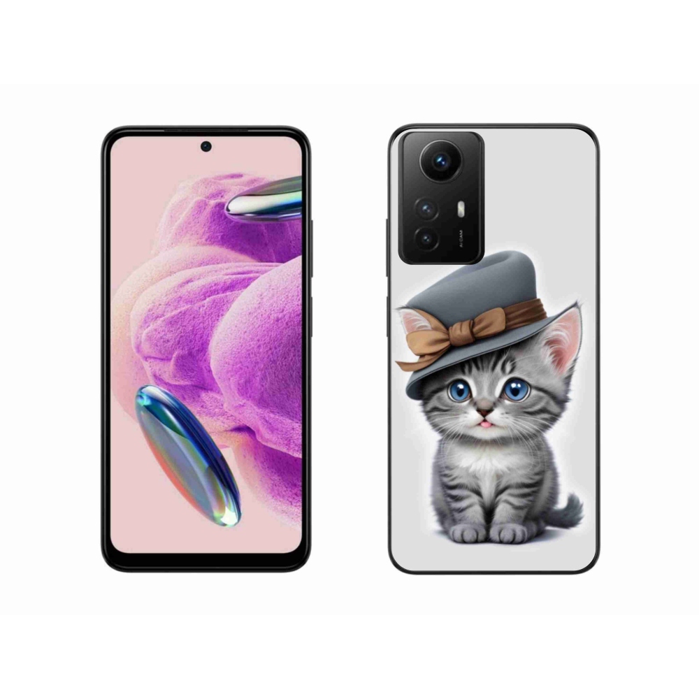 Gelový kryt mmCase na Xiaomi Redmi Note 12S - kotě s kloboukem