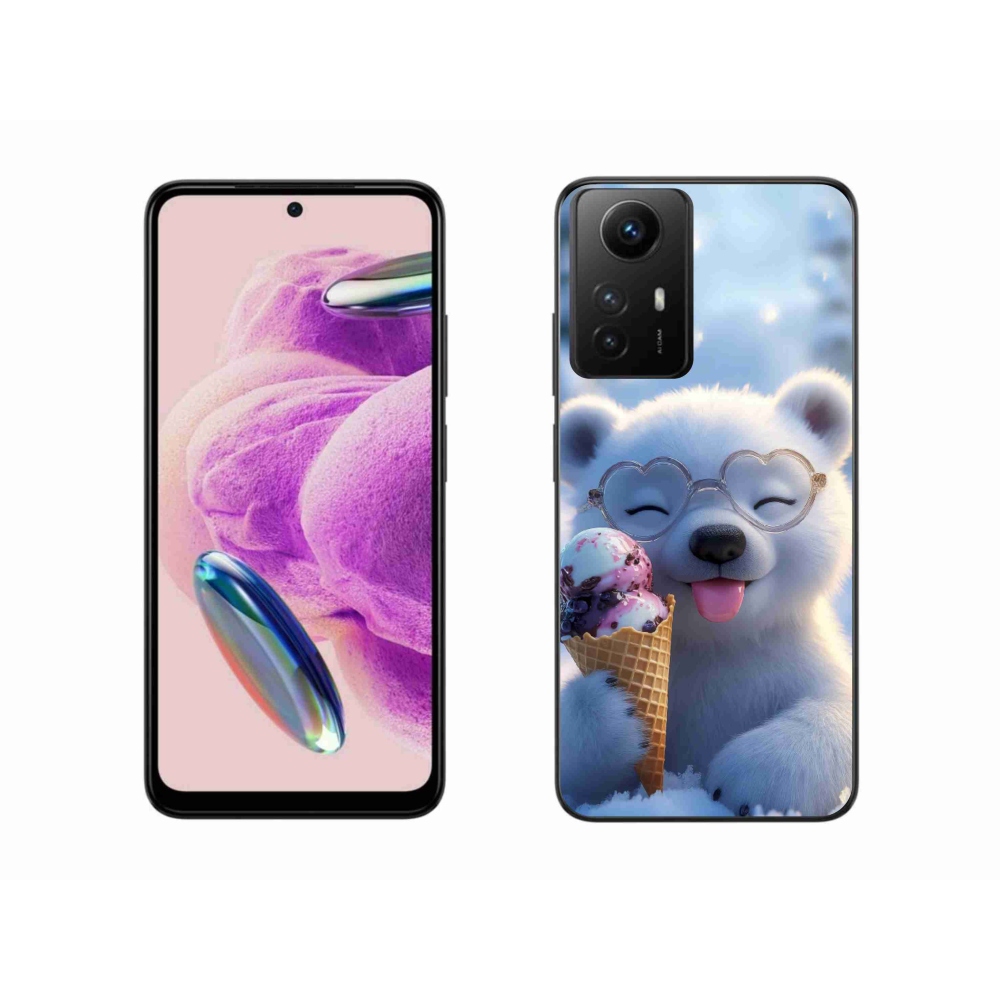 Gelový kryt mmCase na Xiaomi Redmi Note 12S - medvídek se zmrzlinou