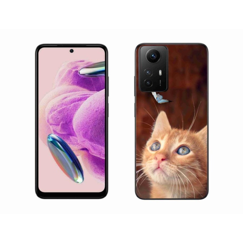 Gelový kryt mmCase na Xiaomi Redmi Note 12S - motýl a kotě