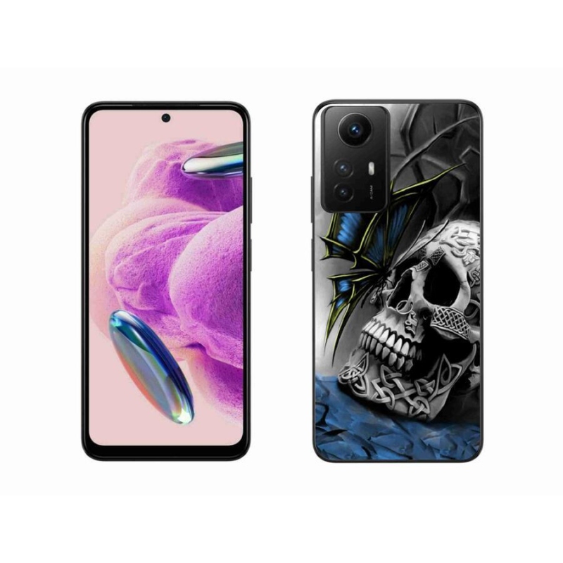 Gelový kryt mmCase na Xiaomi Redmi Note 12S - motýl a lebka