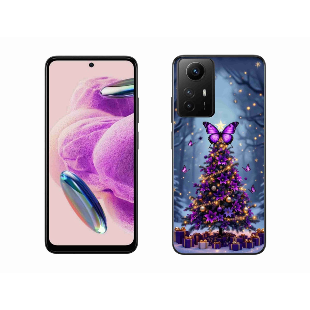 Gelový kryt mmCase na Xiaomi Redmi Note 12S - motýlí vánoční stromek