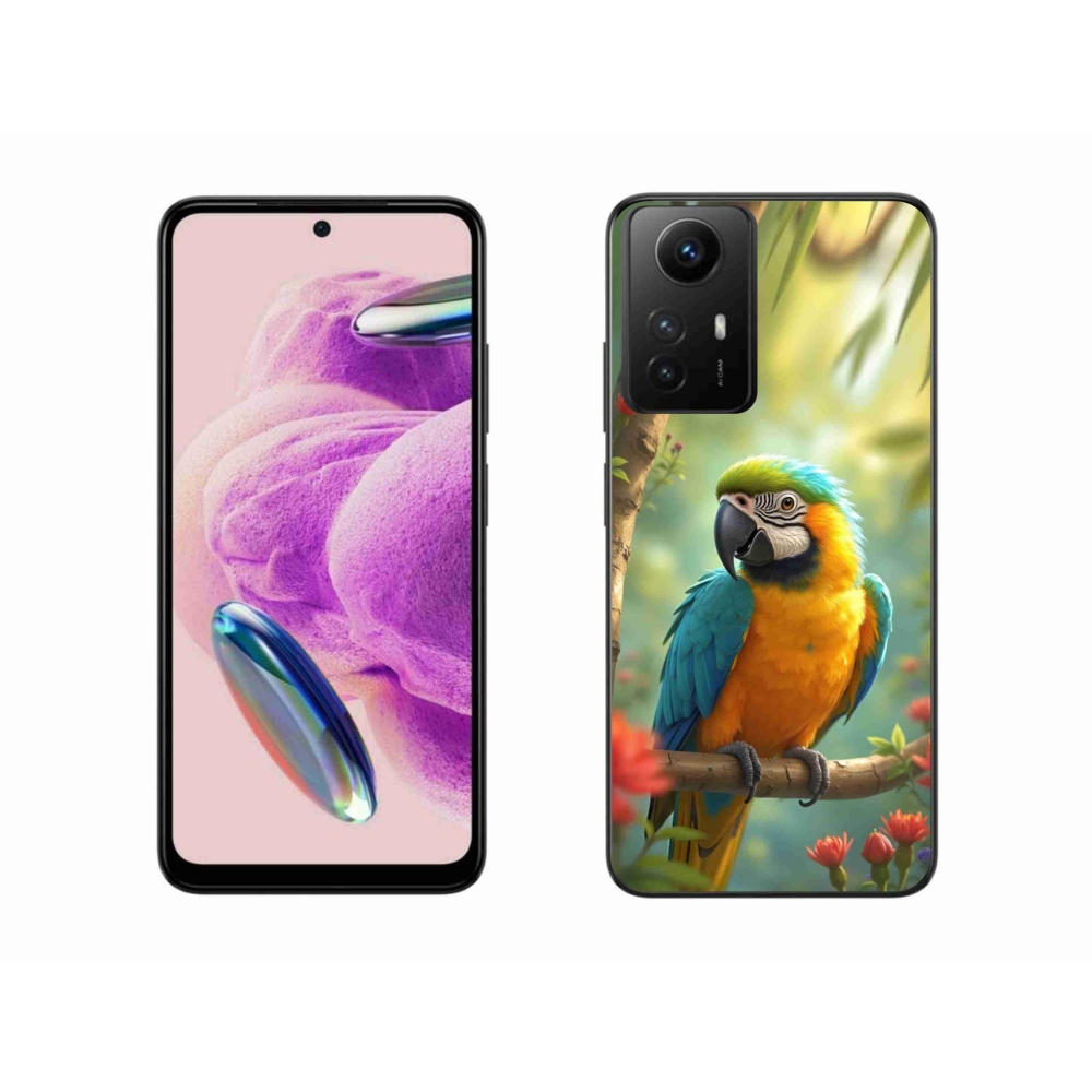 Gelový kryt mmCase na Xiaomi Redmi Note 12S - papoušek ara modrožlutá