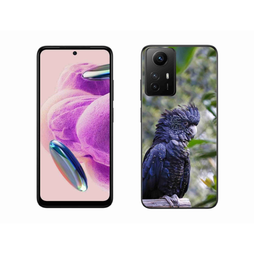 Gelový kryt mmCase na Xiaomi Redmi Note 12S - papoušek kakadu černý