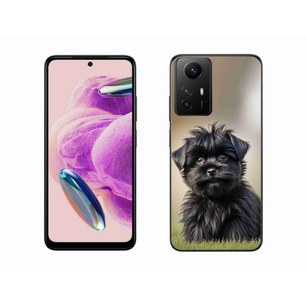 Gelový kryt mmCase na Xiaomi Redmi Note 12S - roztomilý černý pejsek