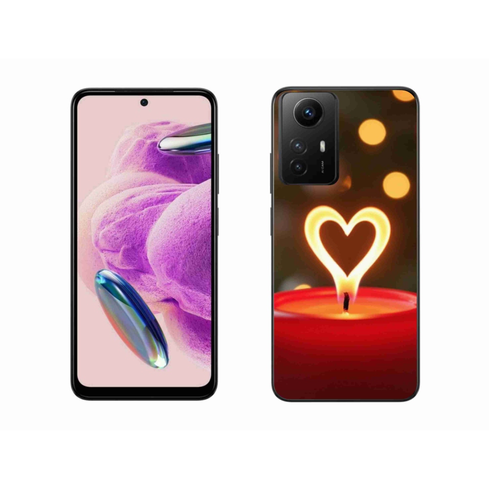 Gelový kryt mmCase na Xiaomi Redmi Note 12S - srdce z plamene