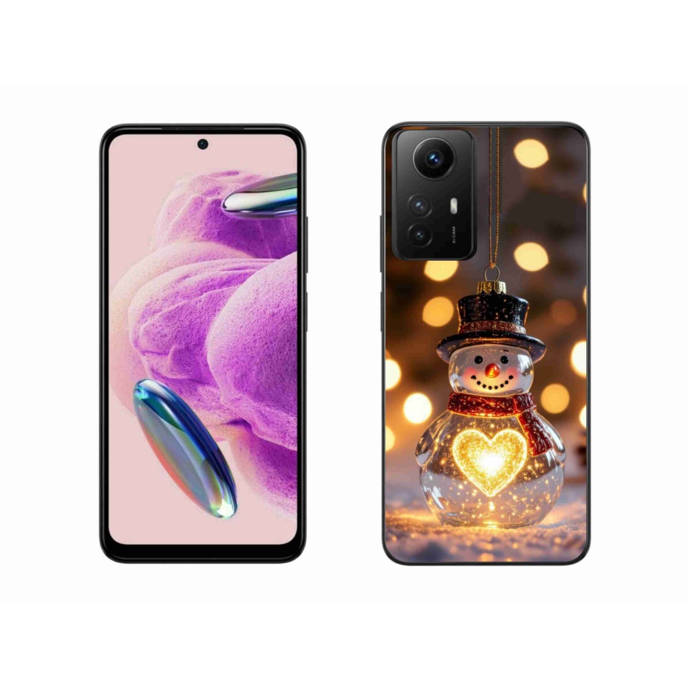 Gelový kryt mmCase na Xiaomi Redmi Note 12S - svítící vánoční sněhulák