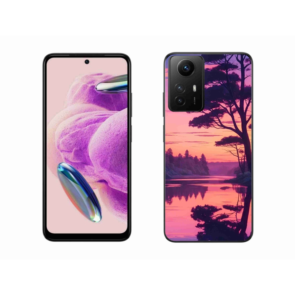 Gelový kryt mmCase na Xiaomi Redmi Note 12S - západ slunce nad jezerem