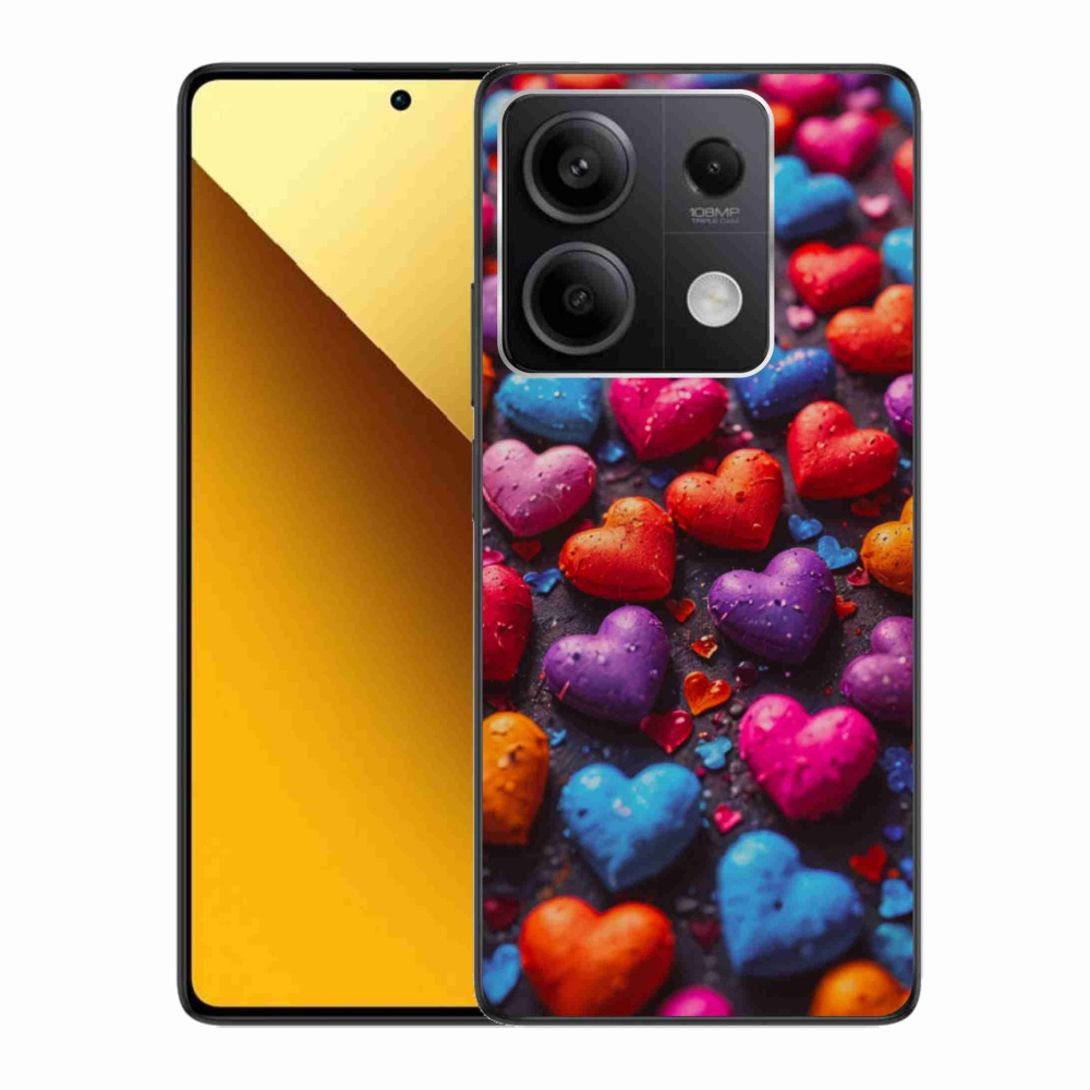 Gelový kryt mmCase na Xiaomi Redmi Note 13 5G - barevná srdce