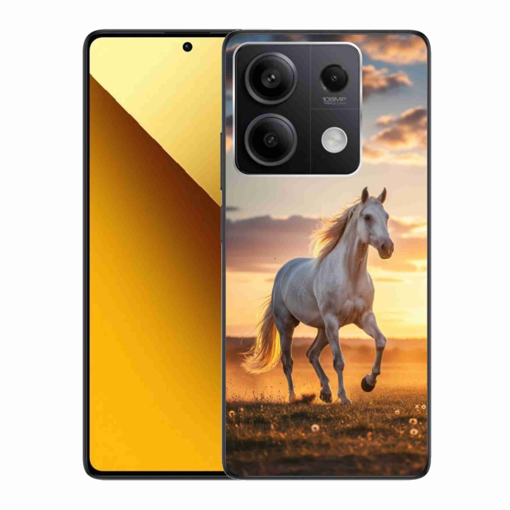 Gelový kryt mmCase na Xiaomi Redmi Note 13 5G - běžící bílý kůň 2