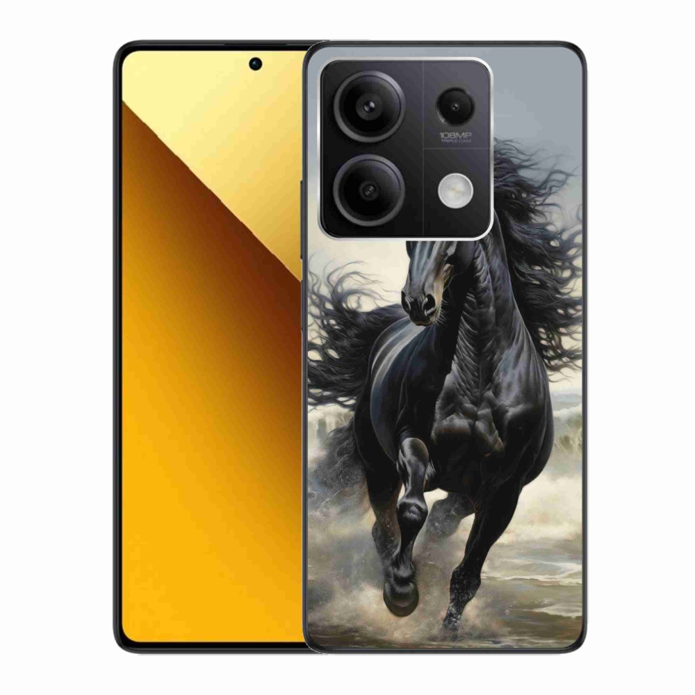 Gelový kryt mmCase na Xiaomi Redmi Note 13 5G - běžící černý kůň